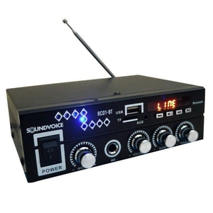 Amplificador Soundvoice RC01-BT 60 Watts - Bluetooth-USB-FM-Entrada Microfone