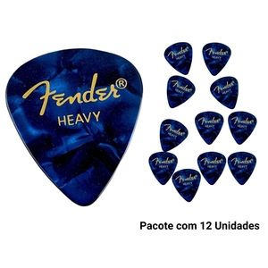 Palheta Fender Madrepérola Azul Dura/Heavy - 8148 - Pacote Com 12 unidades
