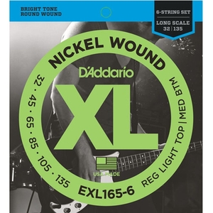 Encordoamento Baixo DAddario EXL165-6 Nickel Wound 0.032-0,135