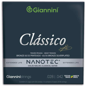 Encordoamento Giannini Violão GENWPA PN Nanotec Clássico