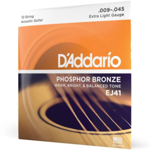 Encordoamento DAddario Violão EJ41 Phosphor Bronze 12 Cordas .009